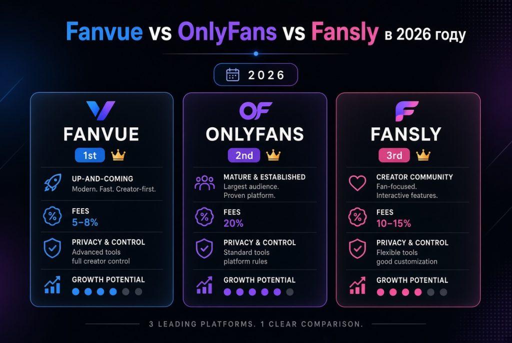 Fanvue vs OnlyFans vs Fansly 2026